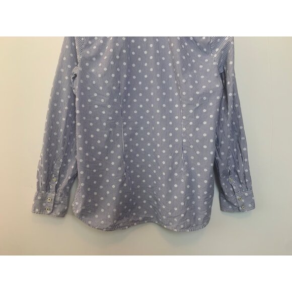 Talbots Women's Striped Polka Dot Long Sleeve Cotton Button‎ Down Blouse Size M - Picture 6 of 9